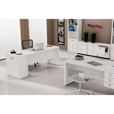 Balcão de Escritório ME4103 c/ 2 Portas Nogal - Tecno Mobili