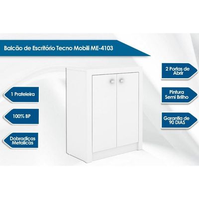 Balcão de Escritório ME4103 c/ 2 Portas Carvalho - Tecno Mobili