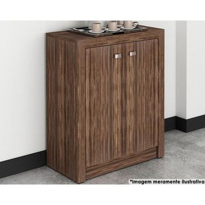 Balcão de Escritório ME4103 c/ 2 Portas Nogal - Tecno Mobili