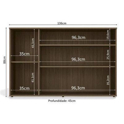 Balcão de Escritório Frame F208 c/ 3 Portas c/ Chave Munique - Kappesberg