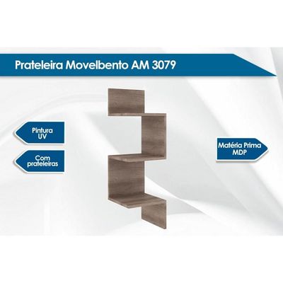 Prateleira Decorativa Quarto Bebê AM 3079 Preto - Movelbento