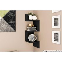 Prateleira Decorativa Quarto Bebê AM 3079 Preto - Movelbento