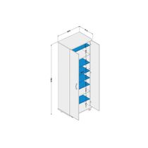 Armário Multiuso Casal Limeira 169 c/ 2 Portas Branco - Politorno