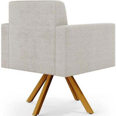 Poltrona Giratória Helô L02 Bouclê Creme