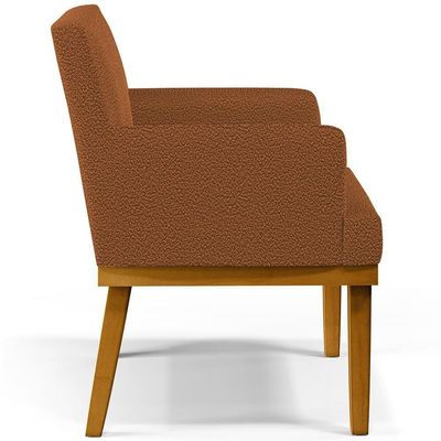 Kit 02 Poltronas Decorativa Para Sala De Estar E Recepção Beatriz W01 Bouclê Terracota