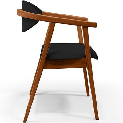 Kit 02 Poltronas Decorativas Para Sala De Estar Jantar Cecília B04 Suede Preto
