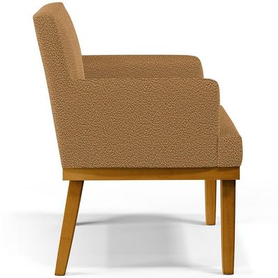 Kit 03 Poltronas Decorativa Para Sala De Estar E Recepção Beatriz W01 Bouclê Mostarda