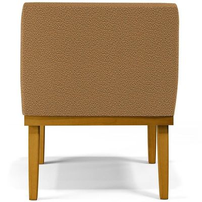 Kit 03 Poltronas Decorativa Para Sala De Estar E Recepção Beatriz W01 Bouclê Mostarda