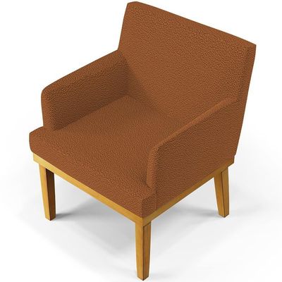 Kit 02 Poltronas Decorativa Para Sala De Estar E Recepção Beatriz W01 Bouclê Terracota