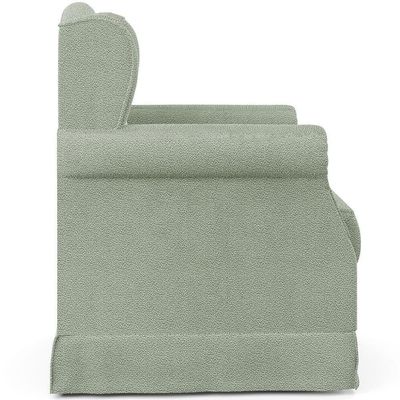 Poltrona De Amamentação Com Balanço E Puff Elisa P02 Bouclê Oliva - Lyam Decor