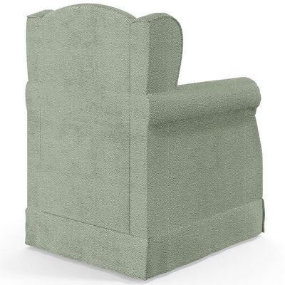 Poltrona De Amamentação Com Balanço E Puff Elisa P02 Bouclê Oliva - Lyam Decor