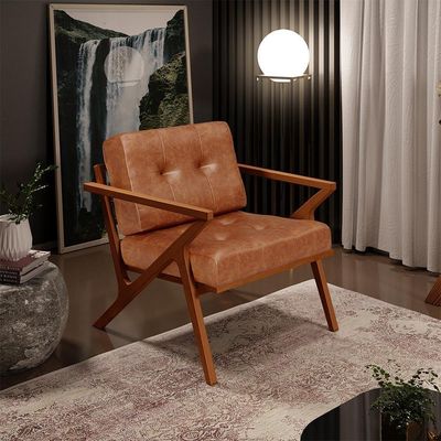 Kit 02 Poltronas Com Cintas De Corano Laís Couríssimo Camel