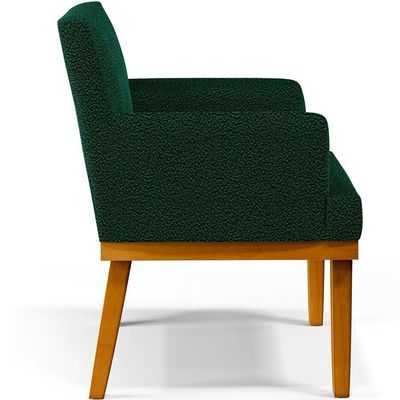 Kit 2 Poltronas Base Mel Beatriz W01 Bouclê Verde