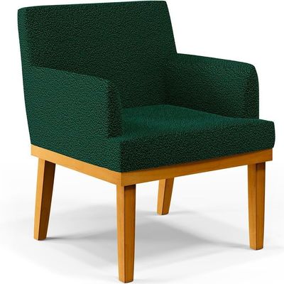 Kit 2 Poltronas Base Mel Beatriz W01 Bouclê Verde