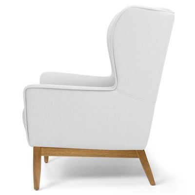 Kit 02 Poltronas Milena D02 Base De Madeira Branco C-12