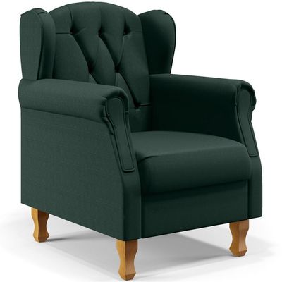 Kit 02 Poltronas Yara P02 Linho Verde Musgo