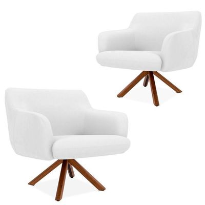 Kit 02 Poltronas Jade D02 Corano Branco C-12