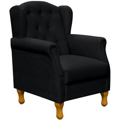 Kit 02 Poltronas Para Sala De Estar Yara P02 Corino Preto