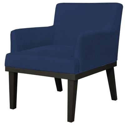 Kit 02 Poltronas Beatriz W01 Suede Azul Marinho