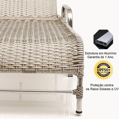 2 Espreguiçadeiras Esteira e 1 Mesa de Centro Garden Mármore