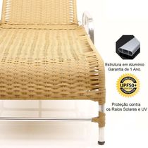 2 Espreguiçadeiras Esteira e 1 Mesa de Centro Garden Avelã