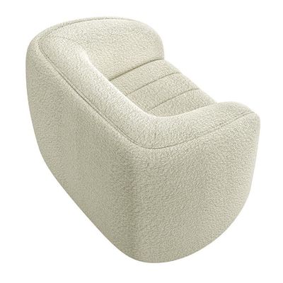 Kit 02 Poltronas Decorativa Para Sala De Estar Lazio M03 Bouclê Bege Claro - Lyam Decor
