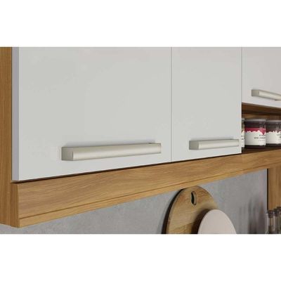 Kit De Cozinha 4Pçs Burguesa Premium 5Pçs (2 Balcões + 2 Aéreos + 1 Paneleiro) C5p26 Freijo/grafite