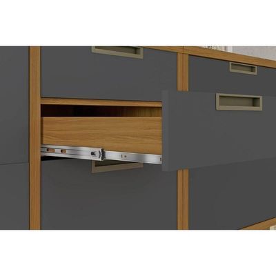 Módulo Cozinha Nesher Imperatriz Paneleiro C/ 2 Portas E 3 Gavetas (1 Forno) Freijo/off White
