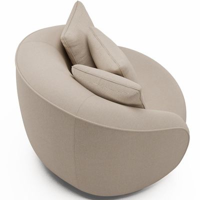 Kit 02 Poltronas Decorativa Para Sala De Estar Base Giratória Witta M03 Linho Cru - Lyam Decor