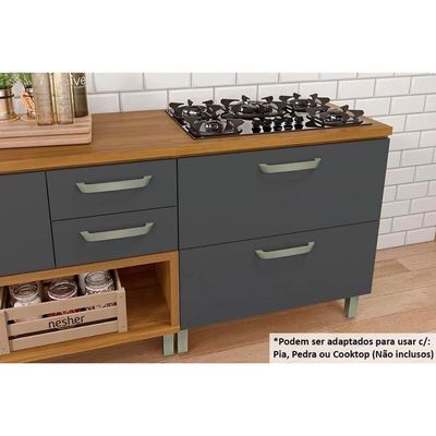 Cozinha Modulada Completa 5pçs 1 Armário 2 Balcões 2 Paneleiros C5P22 Freijo/Off White Nesher