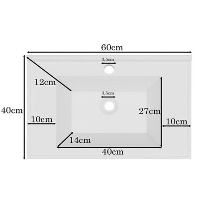 Kit Banheiro Gabinete 60Cm Pietra B06 Gianduia Brilho