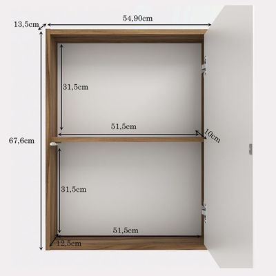Conj Para Banheiro Gabinete 60cm Com Cuba E Armário Branco