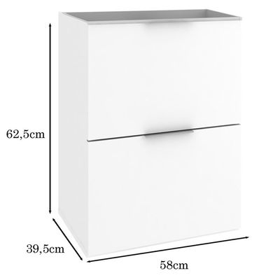 Armário Balcão Gabinete Para Banheiro 60Cm Branco Brilho