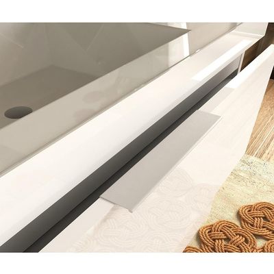 Armário Balcão Gabinete Para Banheiro 80Cm Branco Brilho