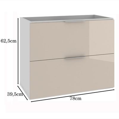 Armário Balcão Gabinete Para Banheiro 80Cm Gianduia Brilho