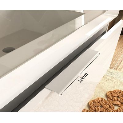 Armário Balcão Gabinete Para Banheiro 60Cm Branco Brilho