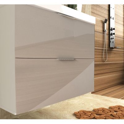 Armário Balcão Gabinete Para Banheiro 80Cm Gianduia Brilho