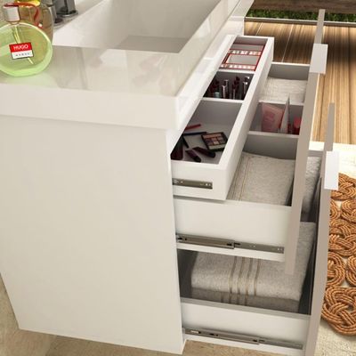 Armário Balcão Gabinete Para Banheiro 80Cm Gianduia Brilho