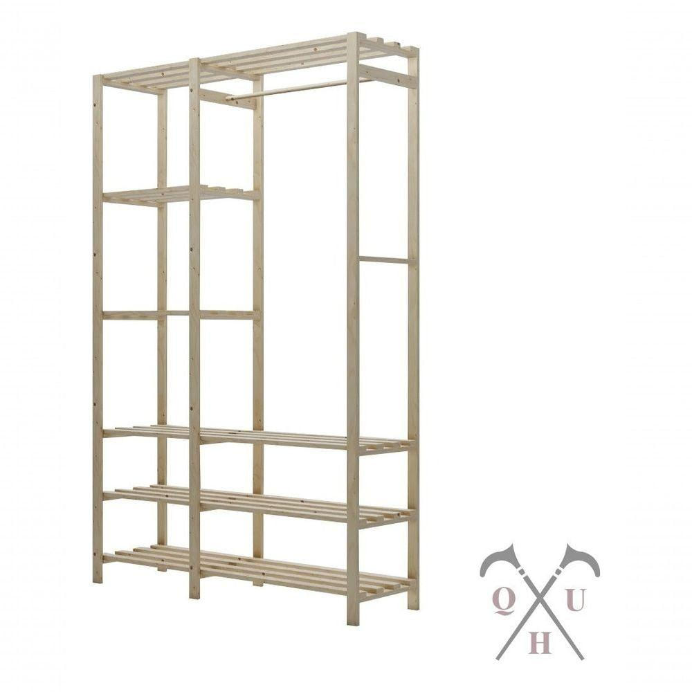 Kit Dupla Prateleira Dobrável Pinus Portátil E Organizador Pinus Para Cozinha Rústica Moderno