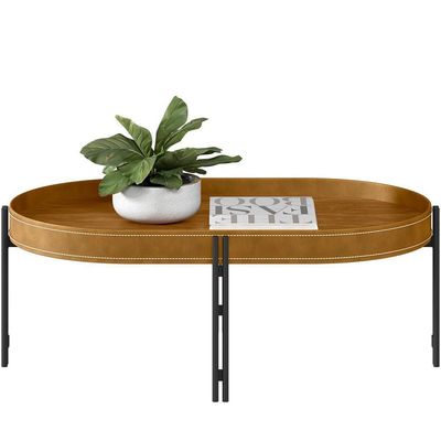 Mesa De Centro Decorativo Sala De Estar Industrial Caramelo Nord L05 Nature Preto