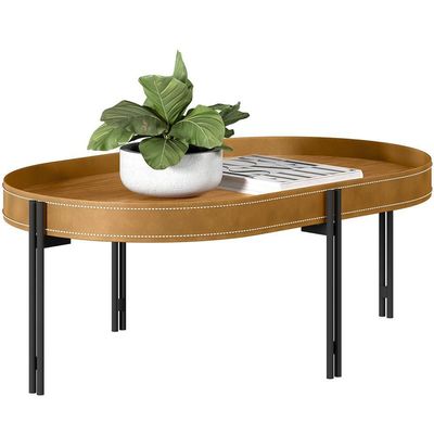 Mesa De Centro Decorativo Sala De Estar Industrial Caramelo Nord L05 Nature Preto