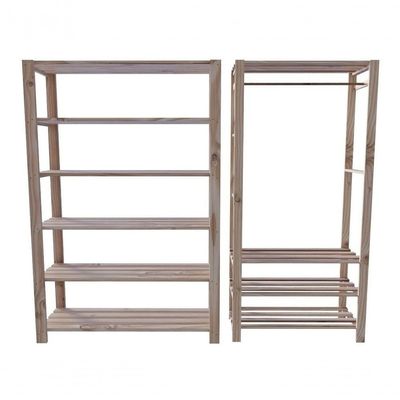 Arara Nova Reforçada E Estante Reforçada De Sala Minimalista Conjunto