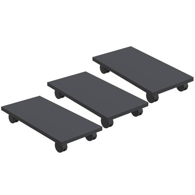 Kit 03 Suportes Para Cpu Com Rodízios Cyber L03 Preto