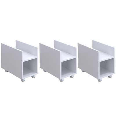 Kit 3 Suportes Para Cpu E Nobreak Com Rodízios Guide Branco