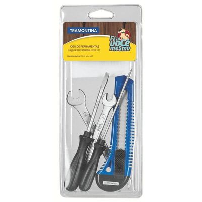 Kit De Ferramentas Com Chaves De Fenda Estilete E Chaves Fixas Para Uso Doméstico 5 Peças