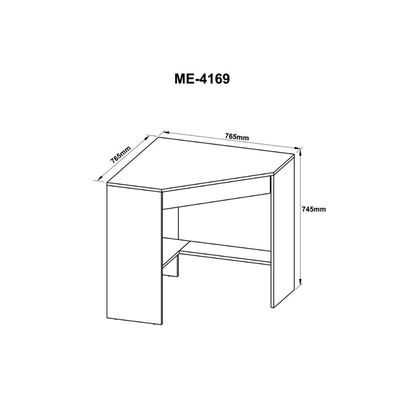 Mesa Canto p/Escritório ME4169 c/ 1 Gaveta Amêndoa - Tecno Mobili