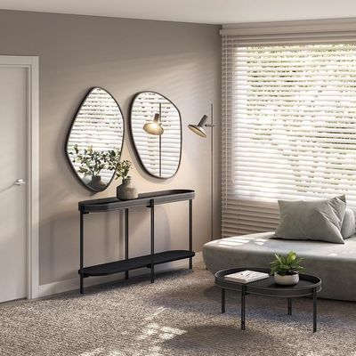 Aparador Decorativo Industrial Para Sala De Estar Jantar Sintético Nord L05 Preto - Lyam Decor