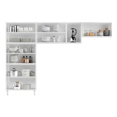 Kit de Cozinha Modulada 3 Peças Mirage New (2 Armários + 1 Paneleiro) CPT114 Branco - Telasul