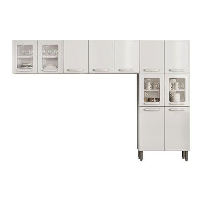Kit de Cozinha Modulada 3 Peças Evidence  (2 Armários + 1 Paneleiro) CPT56 Branco - Bertolini