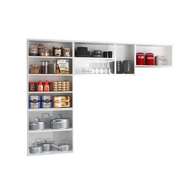 Kit de Cozinha Modulada 3 Peças Topázio (2 Armários + 1 Paneleiro) CPT123 Branco - Telasul